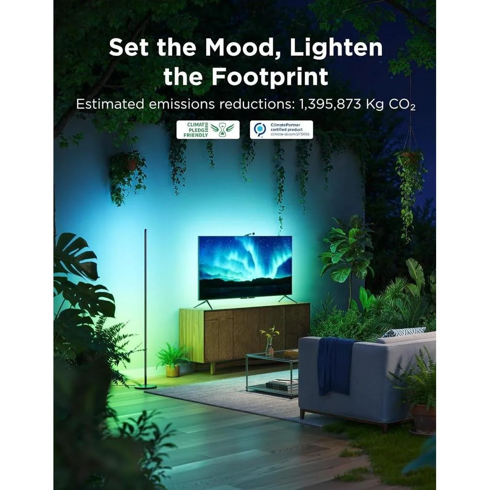 Lámpara de pie Govee RGBIC moderna, compatible con Alexa, 1000 lúmenes, 16 millones de colores, sincronización de música
