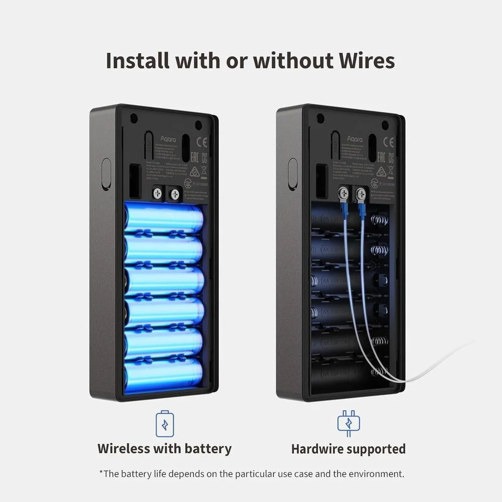 Aqara Timbre Inteligente con Cámara G410 y Campanilla, Video Seguro HomeKit, Audio Bidireccional, Hub Matter Integrado