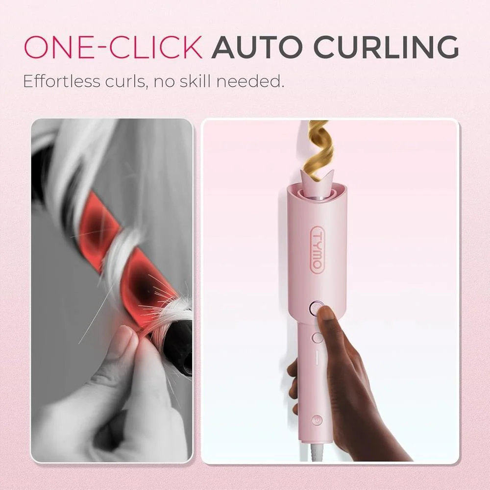 Rizador Automático TYMO CURLPRO con Tecnología Iónica y Cerámica para Rizos Duraderos y Brillo