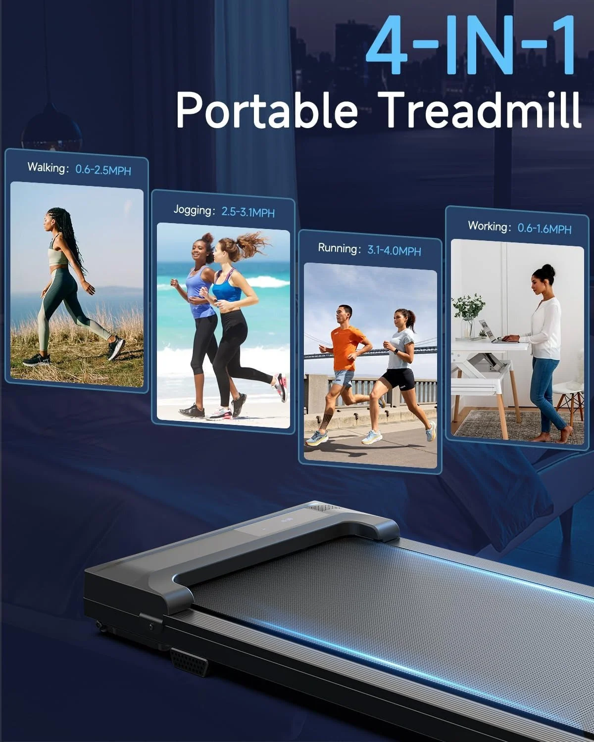 Buztrio Walking Pad Treadmill for Home - Under Desk Treadmills Mini Portable Walking Running