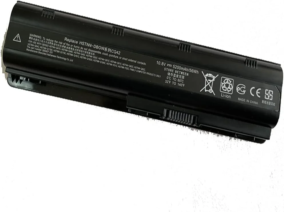 Batería para notebook HP MU06 10.8V 4400mAh compatible con series G62 G72 Presario CQ
