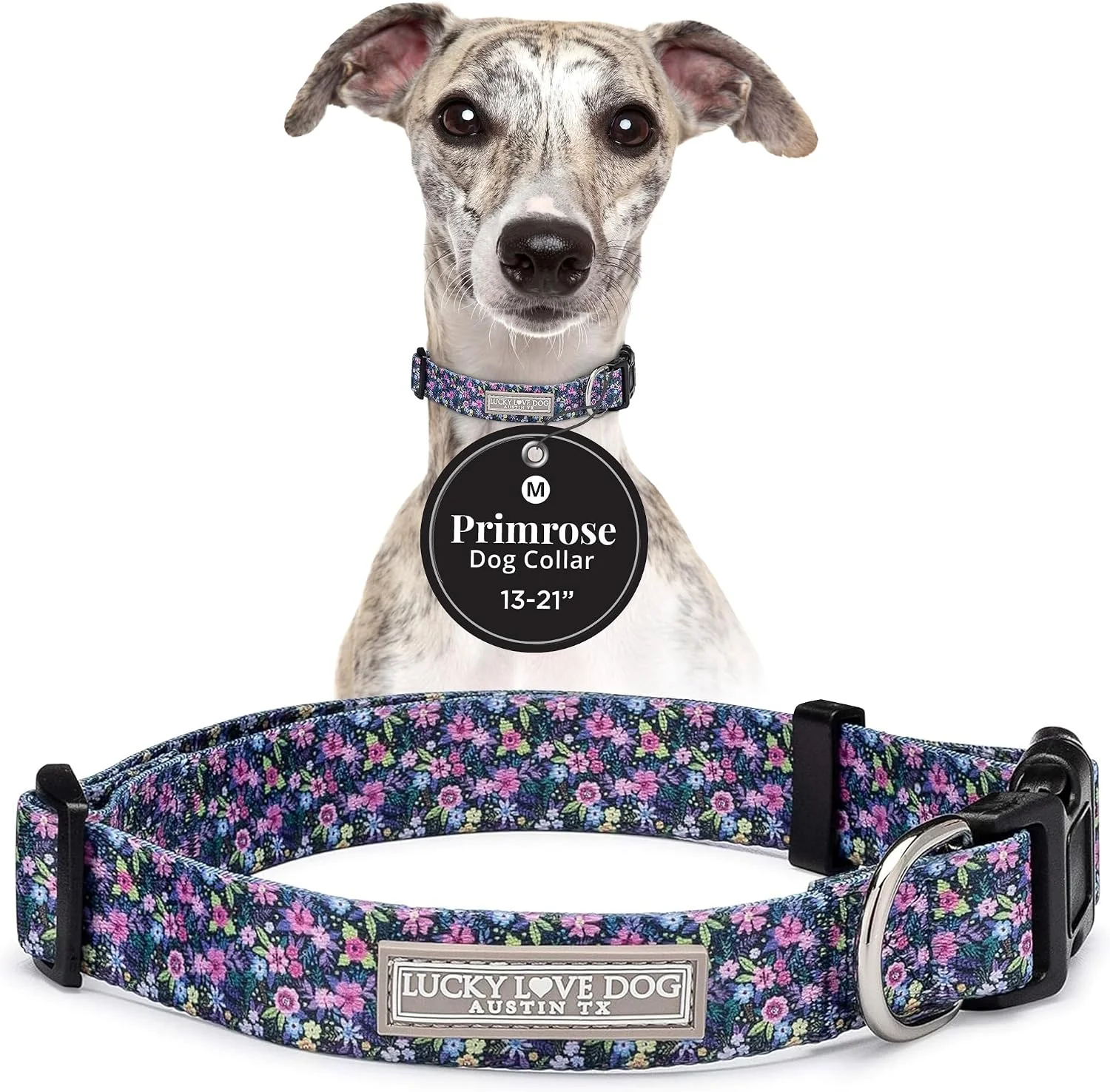 Collar ajustable Lucky Love Dog para perros medianos Primrose