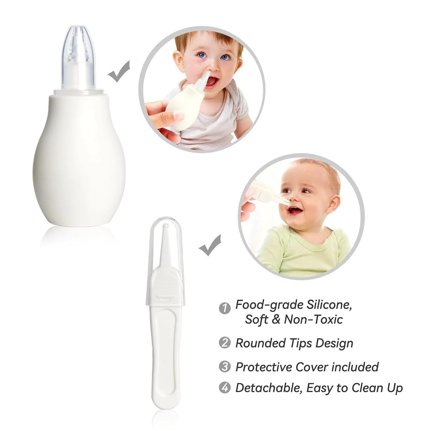 Kit de Cuidado e Higiene para Bebé 8 Piezas Gris y Blanco