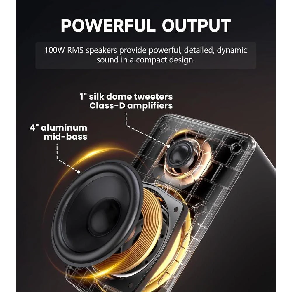 Edifier Altavoces M90: Alta resolución, 100W, Bluetooth 6.0, HDMI eARC, SUB Out, negro, control remoto