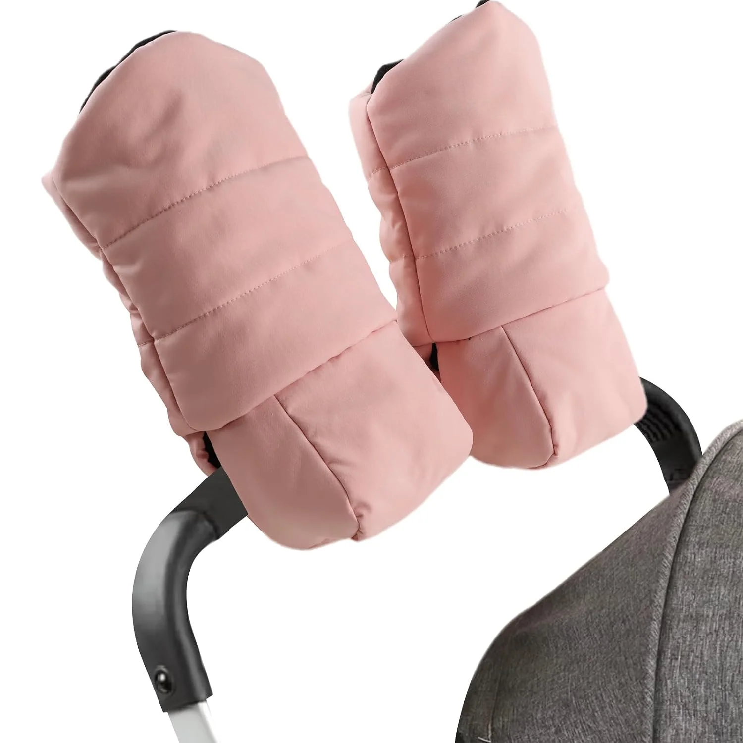 Zsedrut Stroller Gloves Universal Winter Anti-Freeze Stroller Mittens Water Repellent Hand Warmer Muff Fleece Lined,Winter Stroller Accessories (Pink)