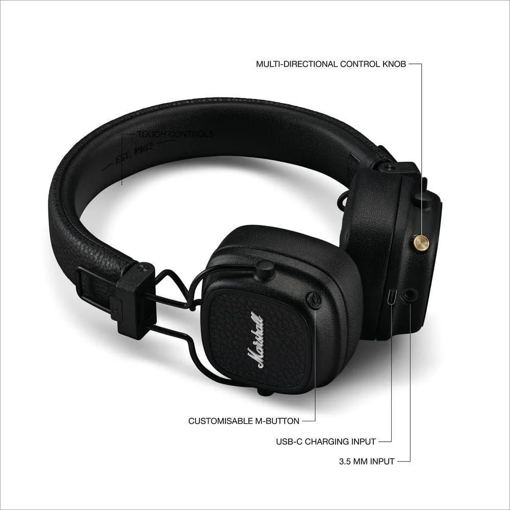 Marshall Major V Audífonos Bluetooth Mayor V Negro Supraaurales
