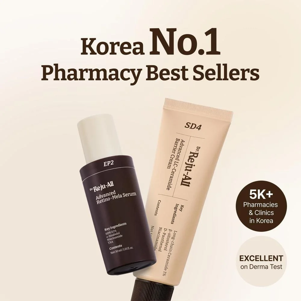Dr.Reju-All Advanced Retino-Mela Serum y LC-Ceramide Barrier Cream para Hidratación y Cuidado de la Piel