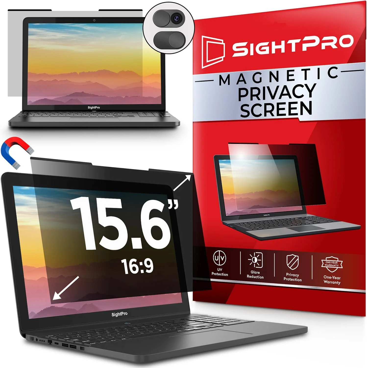 Protector de pantalla magnético SightPro para laptop 15.6 pulgadas 16:9