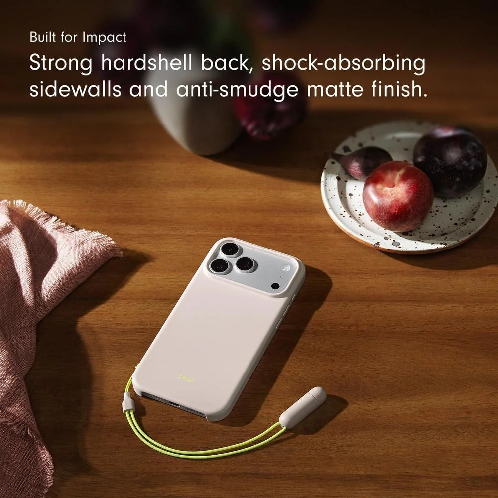 Funda Beats para iPhone 17 Pro Max con soporte, MagSafe, control de cámara, acabado mate y forro de microfibra, color piedra caliza
