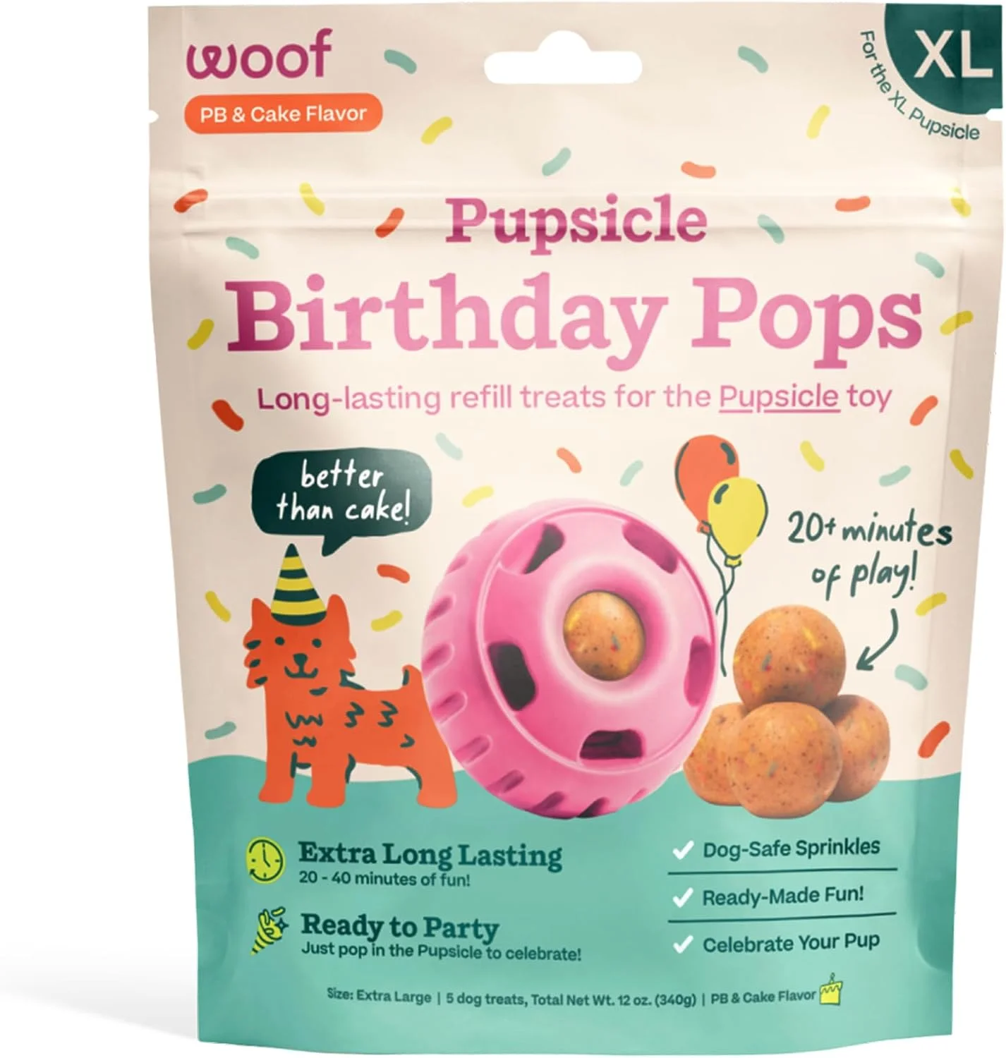 Snack WOOF Pupsicle Birthday Refill Pops para perros tamaño XL