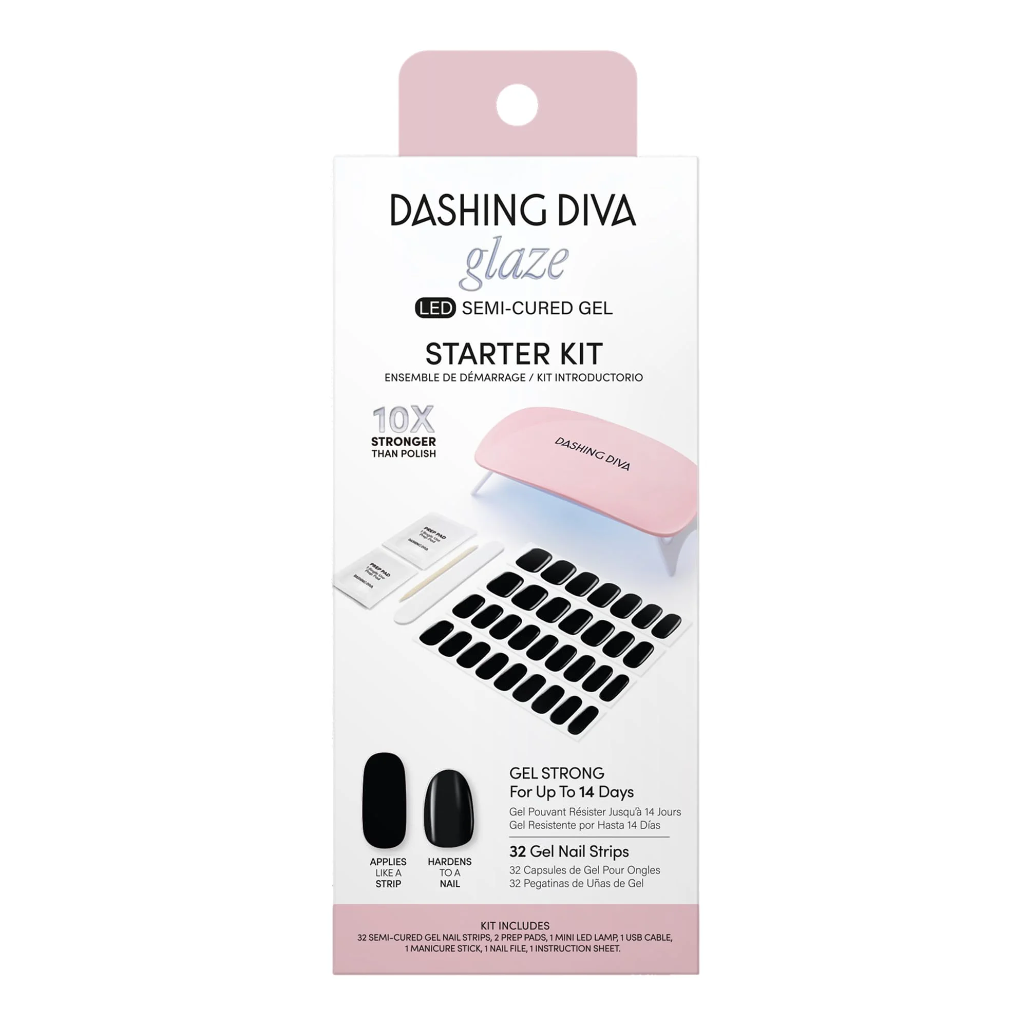 Kit de Manicura Dashing Diva Glaze Nail Starter Negro