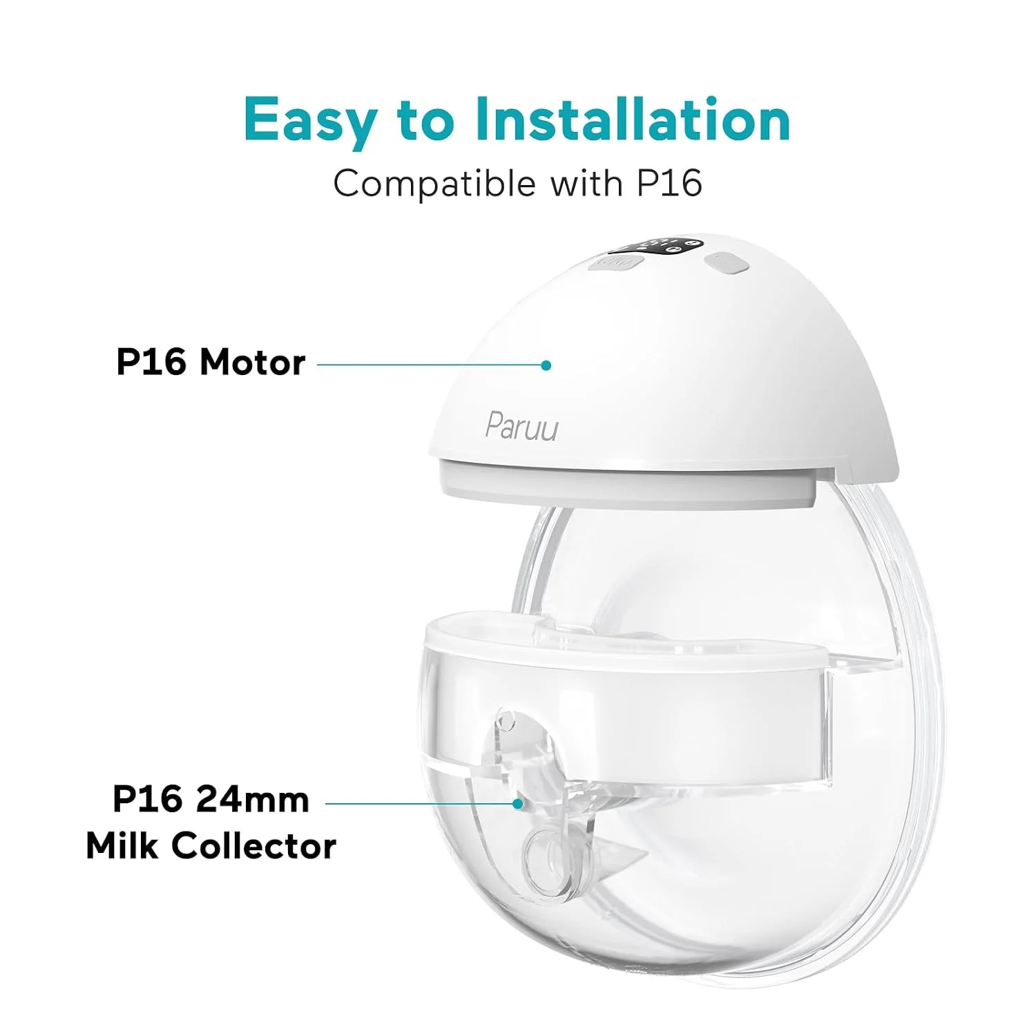 Paruu P16 Copa Recolectora de Repuesto 150 ml para Extractor de Leche