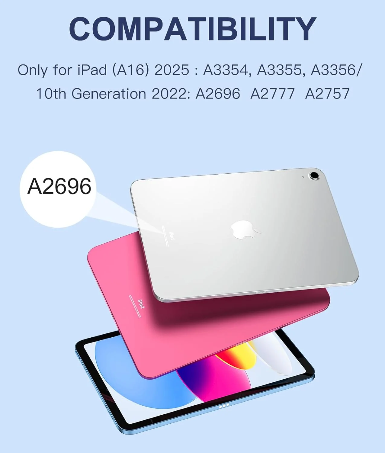 Funda con Teclado Harvopu para iPad 11" (A16) / iPad 10.ª Gen - Azul Marino