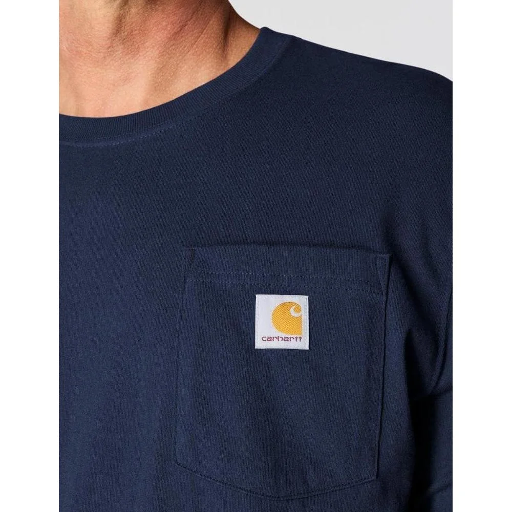 Camiseta de trabajo Carhartt de manga larga con bolsillo para hombre, ajuste holgado y resistente para actividades intensas