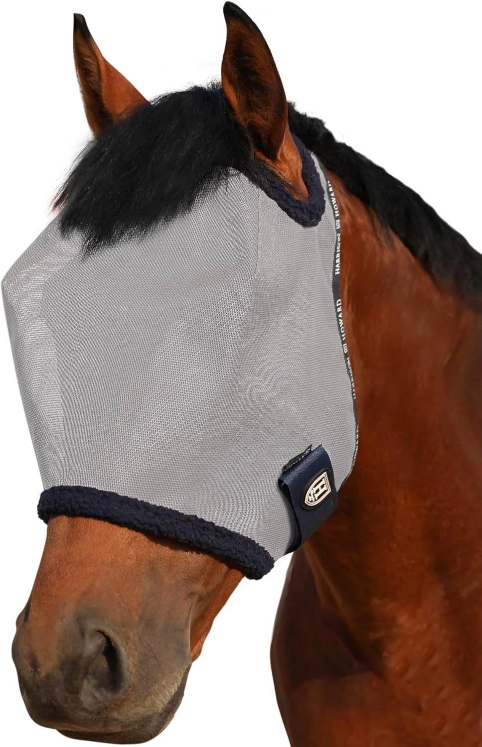 Cabestro para caballo Harrison Howard All Round Mesh UV Protective con borde acolchado gris XL