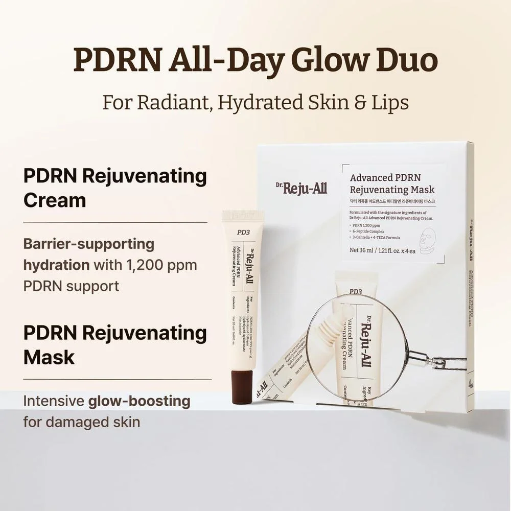 Dr.Reju-All PDRN All-Day Glow Duo con Crema Rejuvenecedora y Mascarilla para Hidratación y Relleno Facial