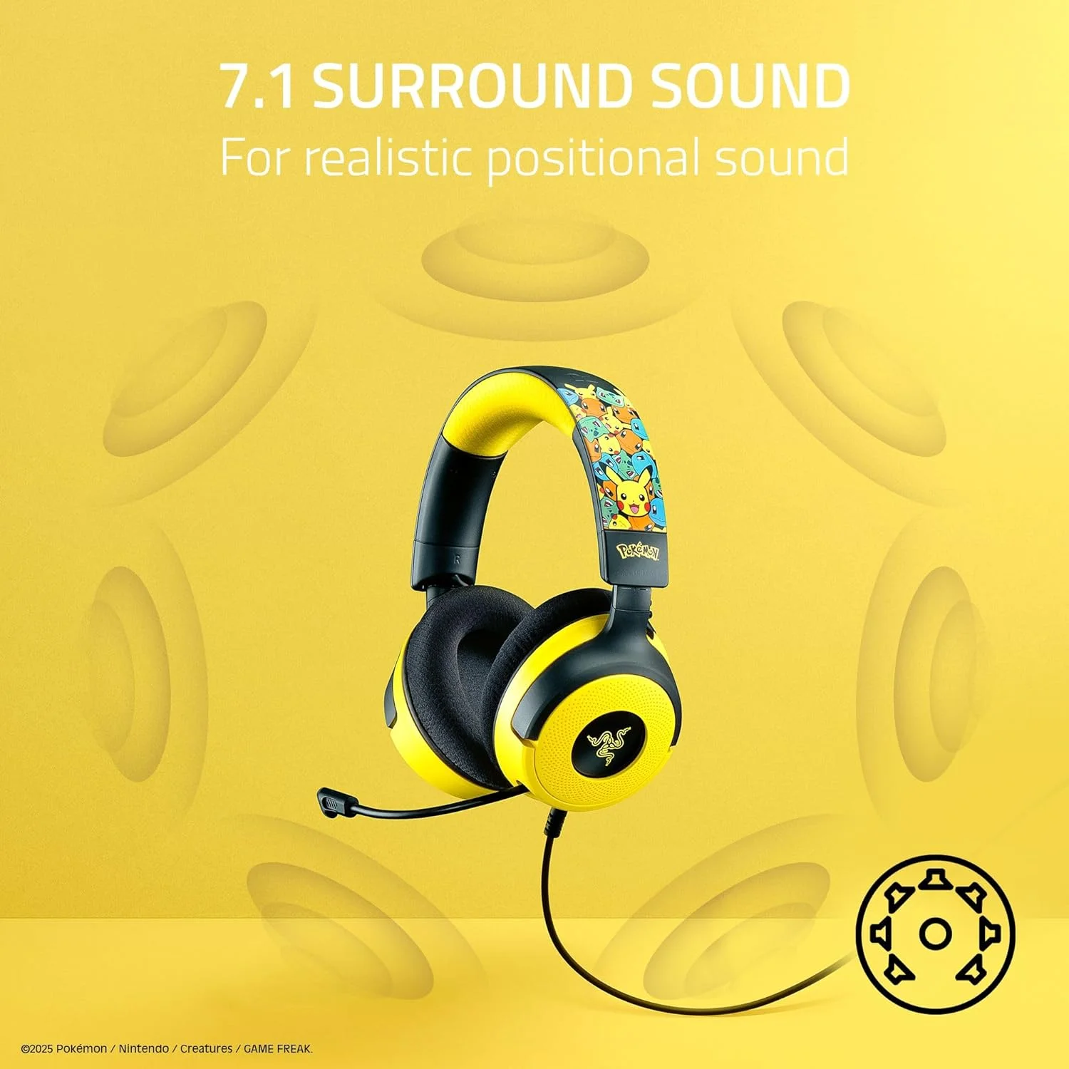 Razer Kraken V4 (Pokémon Edition) — Audífonos gaming con cable, sonido envolvente