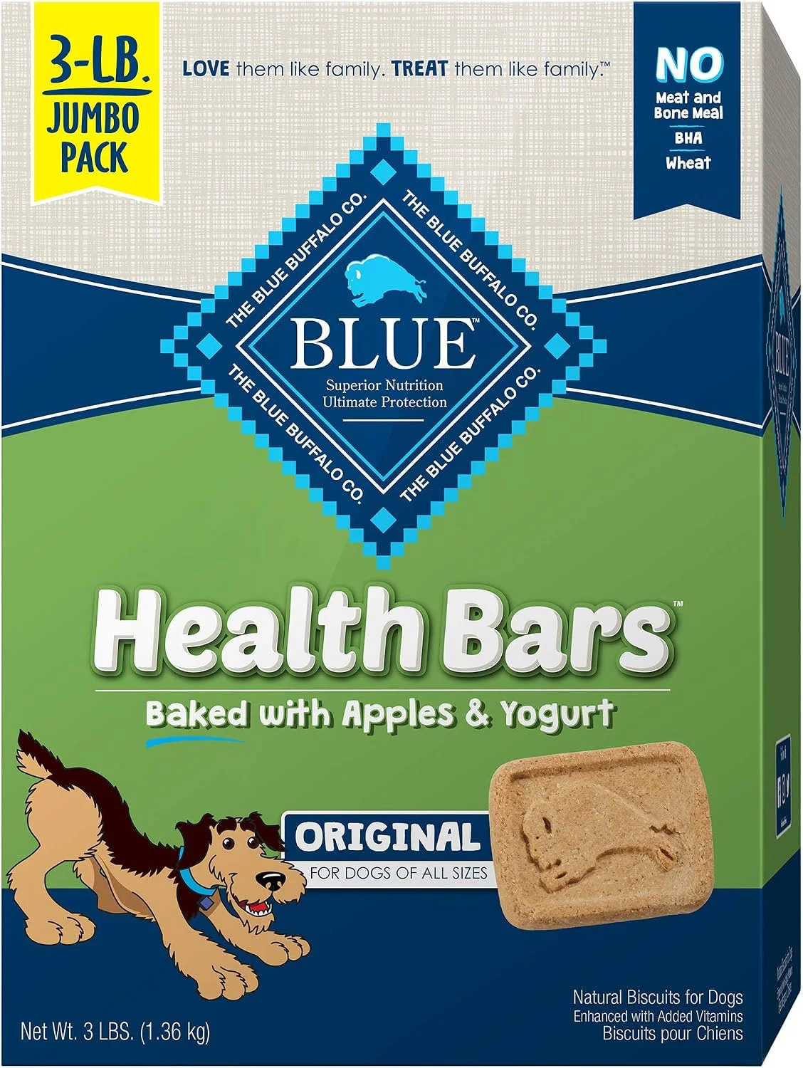 Galletas para perros Blue Buffalo Health Bars manzana y yogur 48 oz