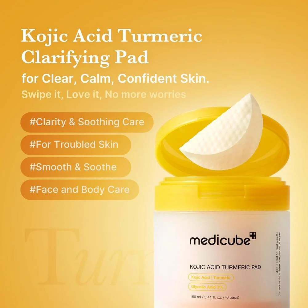 Almohadillas Medicube Con Ácido Kójico Y Cúrcuma Para Piel Problemática 160ml
