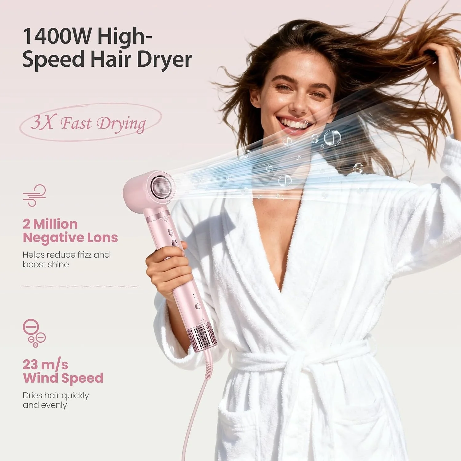 SweetCradle 8-in-1 Hair Styler & Hair Dryer Brush Set, Dual Voltage Ionic Blow Dryer with Wrap Curlers & Hair Straightener, Fast Drying Volumizing Curling Straightening, No Heat Damage, Gifts for Wome