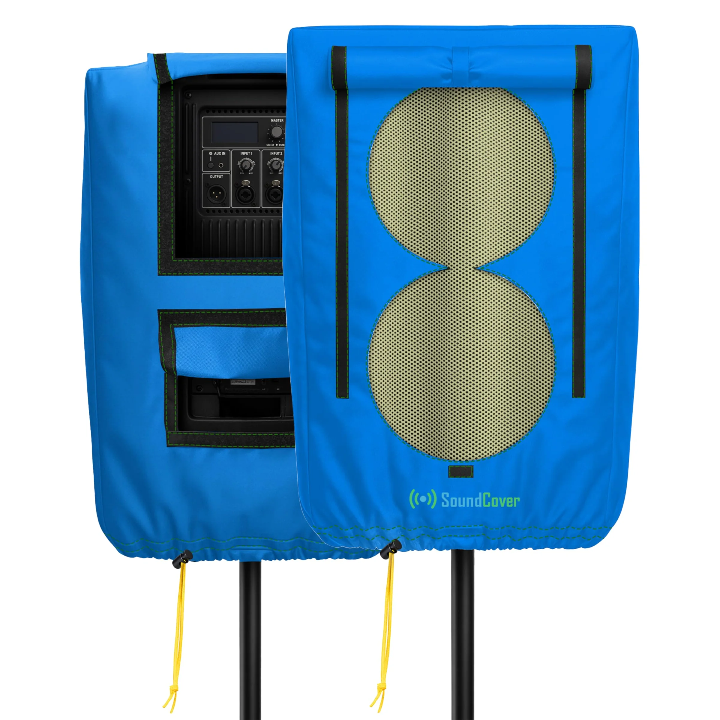 Funda protectora para parlante PA/DJ de 15 pulgadas Soundcover 600D con SoundFlap azul