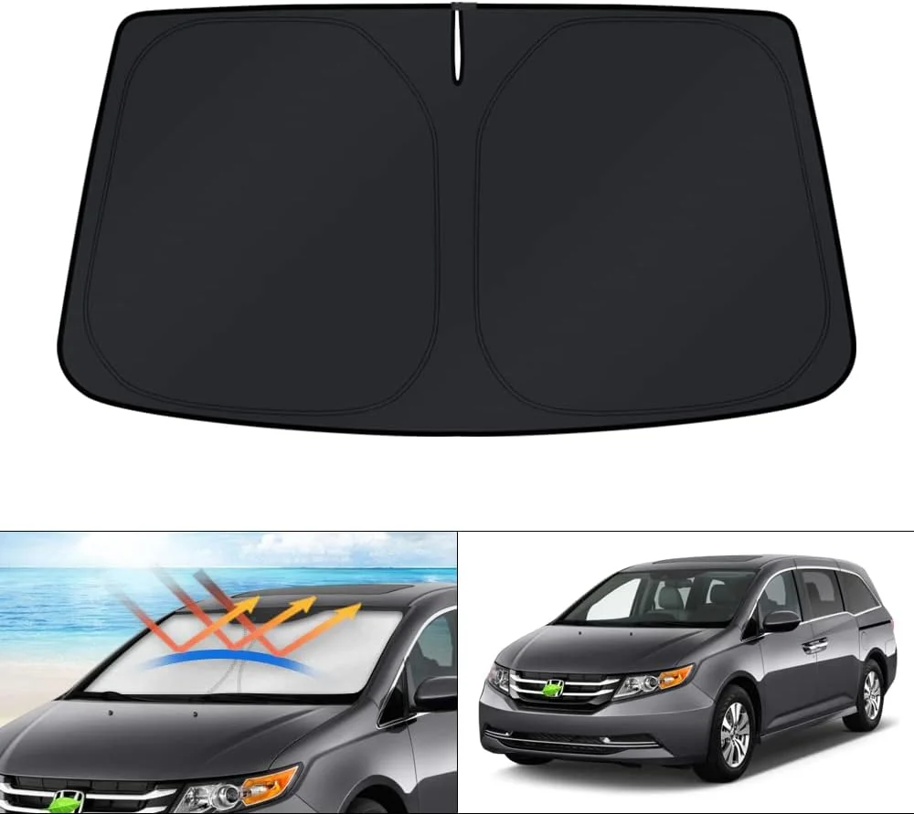 KUST Windshield Sun Shade for Honda Odyssey Mini Van 2011-2015 2016 2017 Accessories Window Sunshade Sun Visor Protector Foldable Block UV Rays