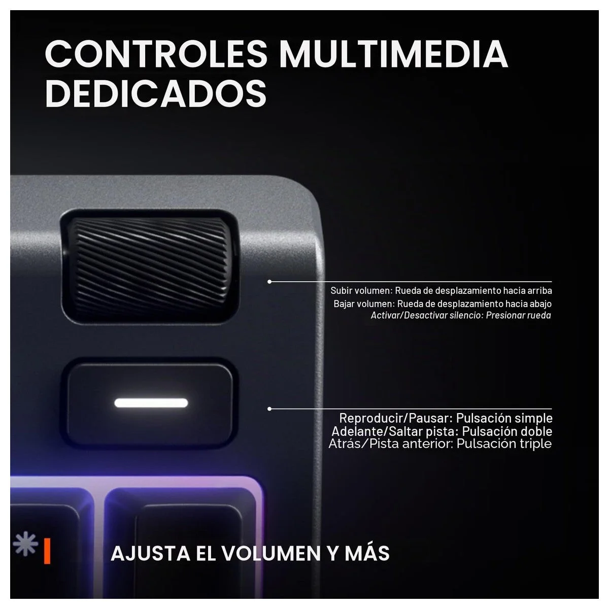 Teclado SteelSeries Apex 3 RGB con iluminación de 10 zonas, resistencia al agua y reposamuñecas magnético para juegos silenciosos