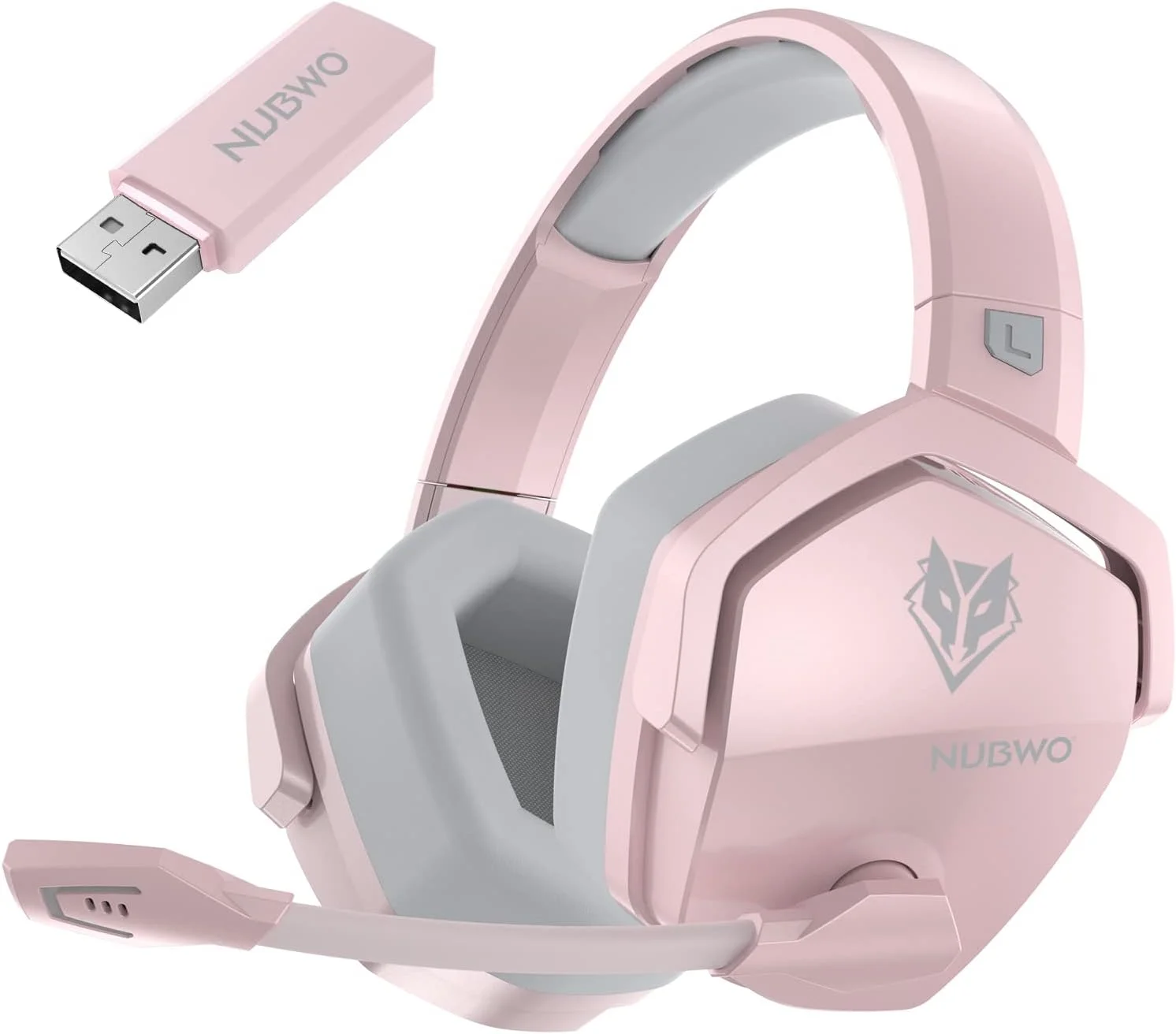 Headset Nubwo G06 Dual Wireless Gaming para PS5, PS4, PC, Mobile, Switch Rosa