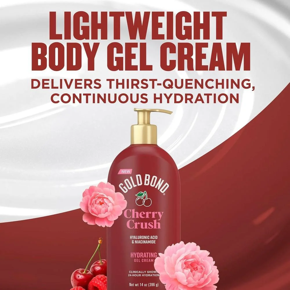 Gold Bond Cherry Crush Crema Gel Hidratante 24H Con Ácido Hialurónico Y Niacinamida 414ml