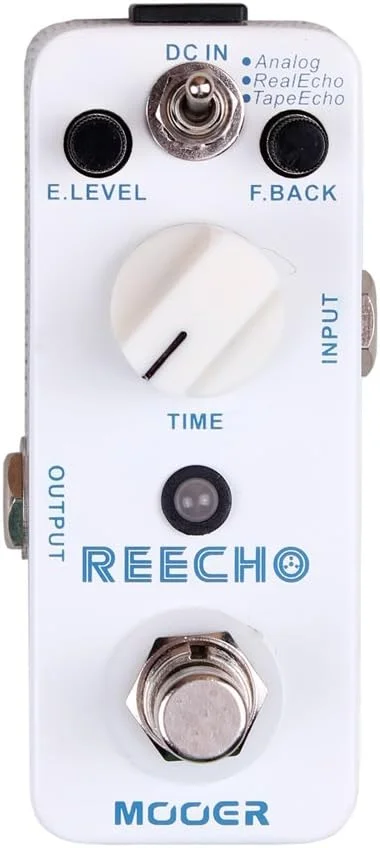 MOOER Reecho Delay Guitar Effects Pedal with 3 Modes, Analog, Real, Tape, Vintage Tap Echo Machine