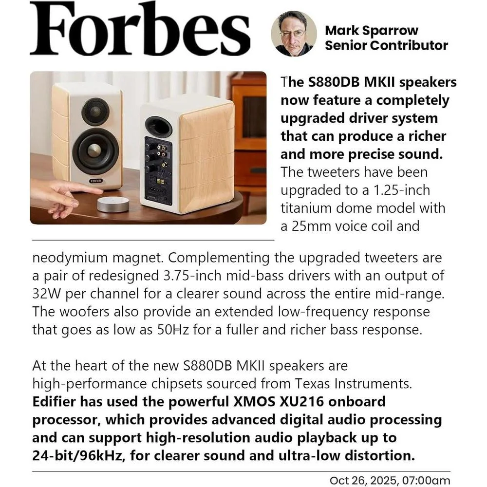Edifier S880DB MKII Altavoces Hi-Fi de Estantería con LDAC Bluetooth, USB-C, Óptica, Coaxial y RCA