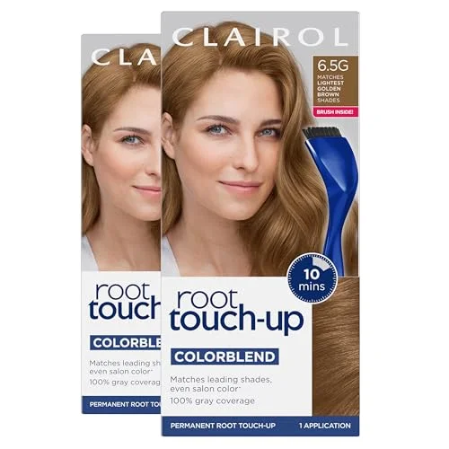 Clairol Root Touch Up Permanent Hair Dye, 6.5G Lightest Golden Brown, 2 Pk