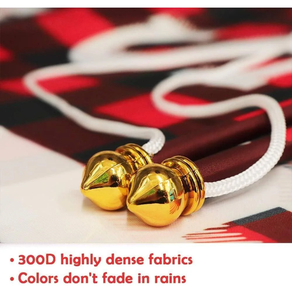 Juego de letreros navideños Ivenf para exteriores e interiores, estampado de búfalo rojo y negro, resistente y decorativo