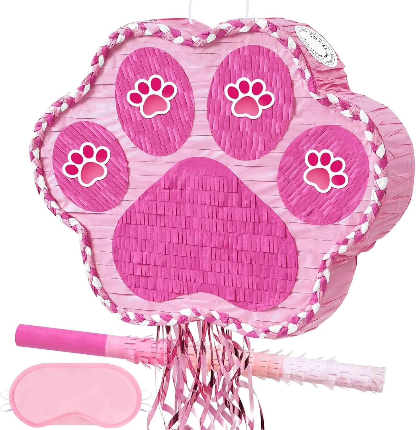 Piñata Pata de Perro Rosa WERNNSAI 16" x 13.4" con Accesorios