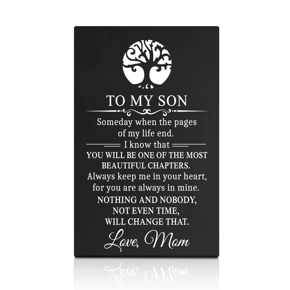 Tarjeta de acero inoxidable para billetera Para mi hijo con grabado láser