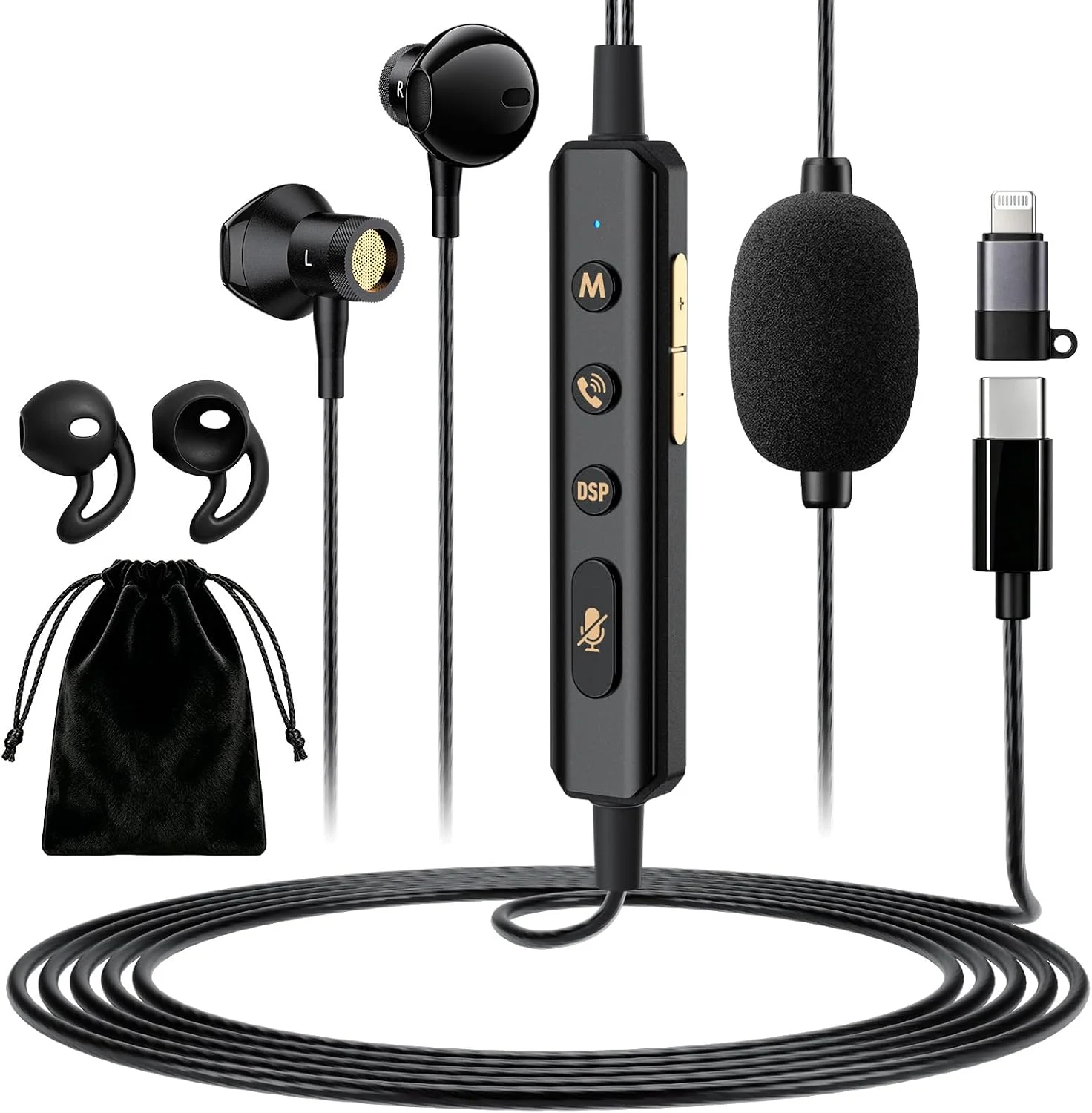 Facmogu Sound Card Karaoke Headset with Mic for Singing & Lives Sreaming