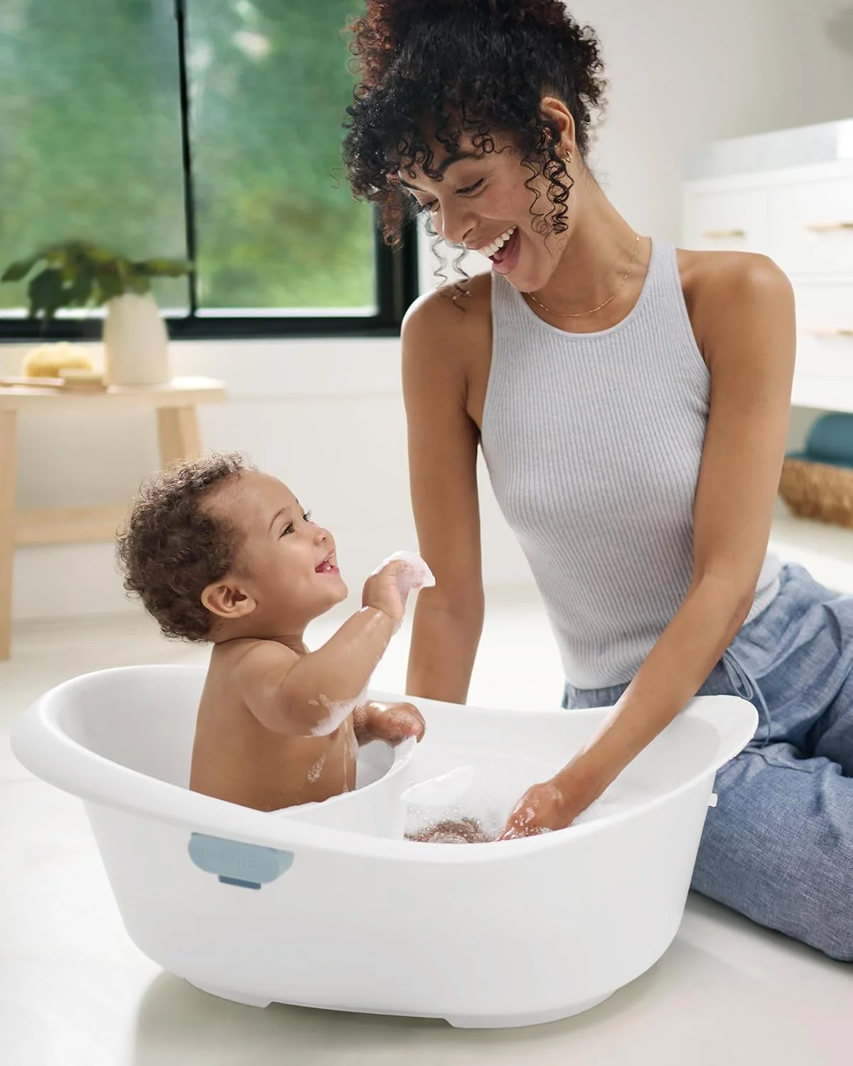 Skip Hop Wave 4 en 1 Grow with Baby Bañera para Bebé con Hamaca y Respaldo