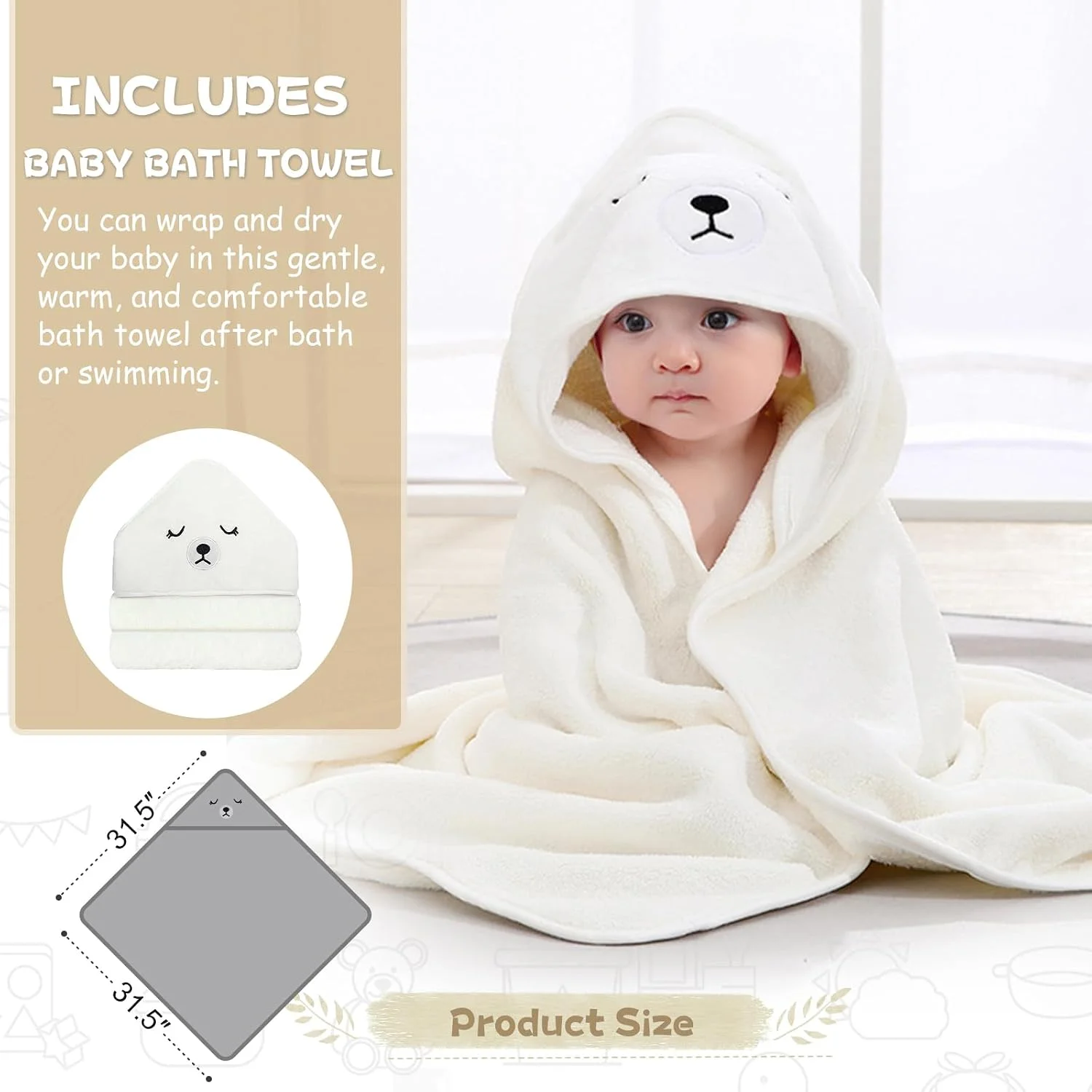 MoreFeel Bañera Plegable para Bebé con Termómetro Toalla y Cojín Modelo 3