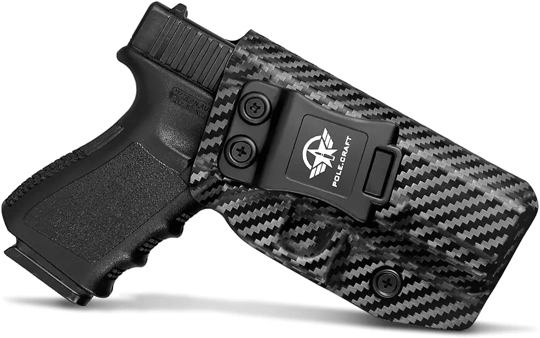 POLE.CRAFT Carbon Fiber IWB Kydex Holster Fits: Glock 19 19X 25 44 45 (Gen 1 2 3 4 5) & Glock 23 32 (Gen 3 4) - Inside Waistband Carry - for G19 G19x G23 G25 G32 G44 G45 Holster