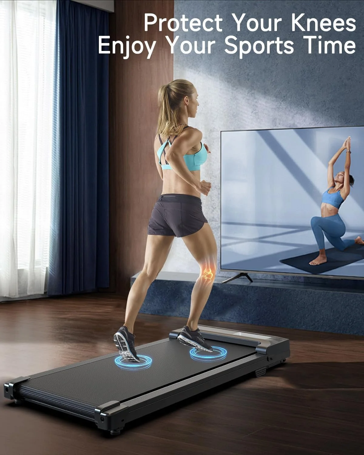 Buztrio Walking Pad Treadmill for Home - Under Desk Treadmills Mini Portable Walking Running