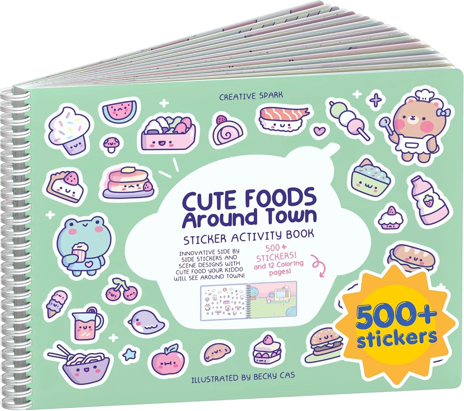 Cupkin Cute Foods Around Town Coloring & Sticker Book | 500+ Stickers