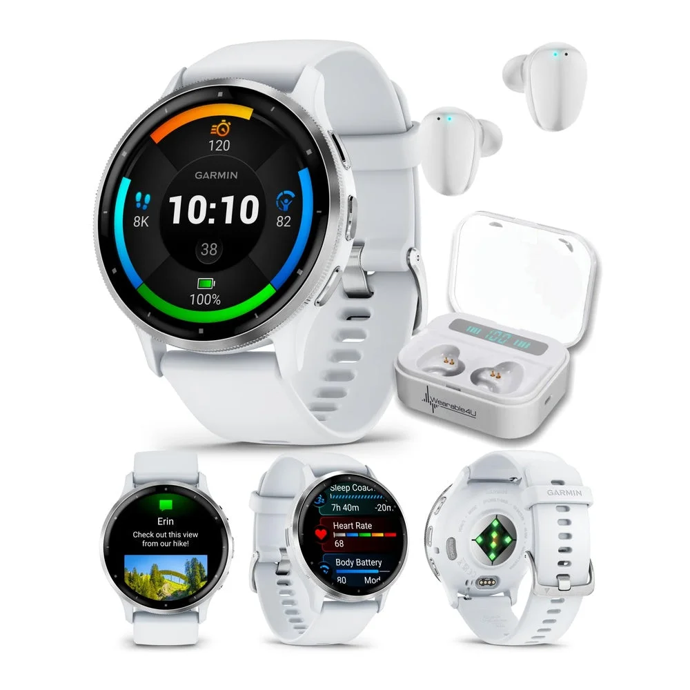 Smartwatch Garmin Venu 3 GPS AMOLED 45 mm Blanco con Auriculares