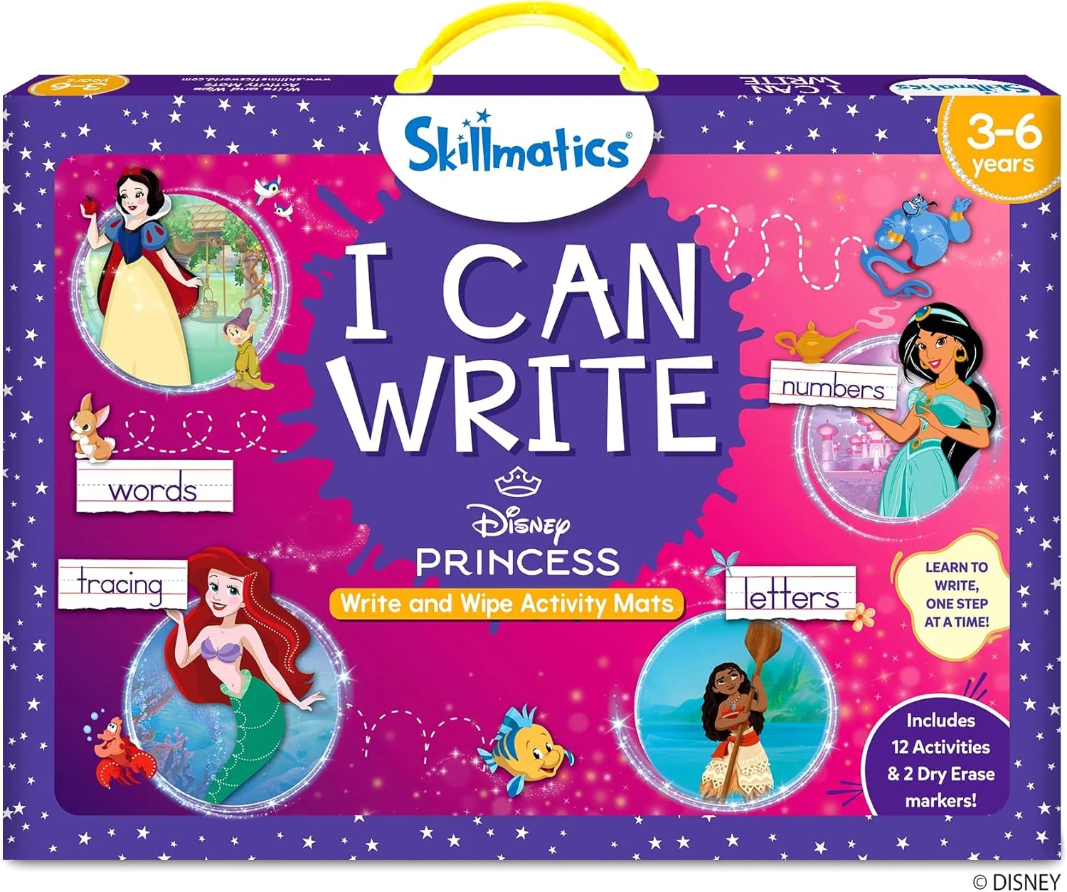 Tapetes de actividades reutilizables I Can Write Disney Princess Skillmatics