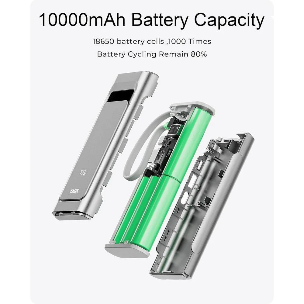 Cargador Portátil Talix 10000 Mah Carga Rápida Usb-C