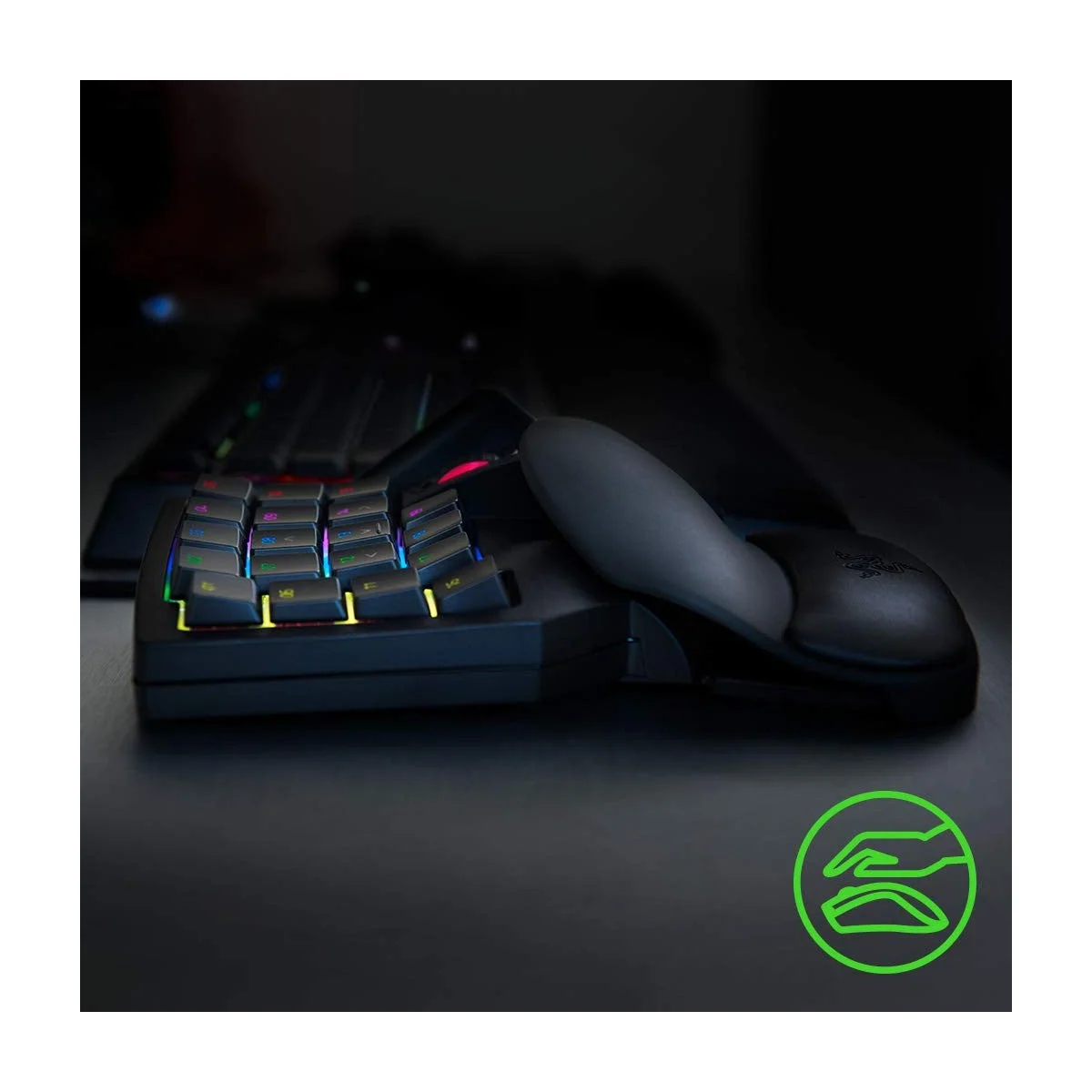 Teclado Razer Tartarus V2 de una mano con interruptores mecha-membrana, 32 teclas programables e iluminación Chroma RGB