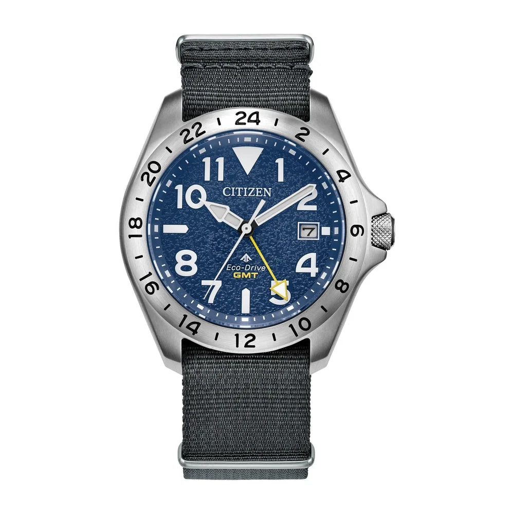 Reloj Citizen Promaster Land GMT Eco-Drive - Esfera Azul 39.5mm (BJ7150-09L)