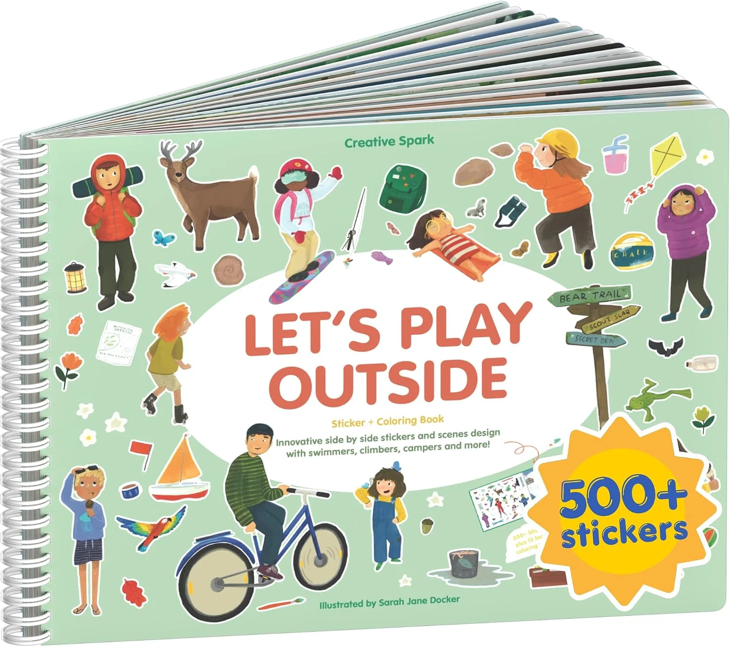 Cupkin Let's Play Outside Coloring & Sticker Activity Book | 500+ Stickers