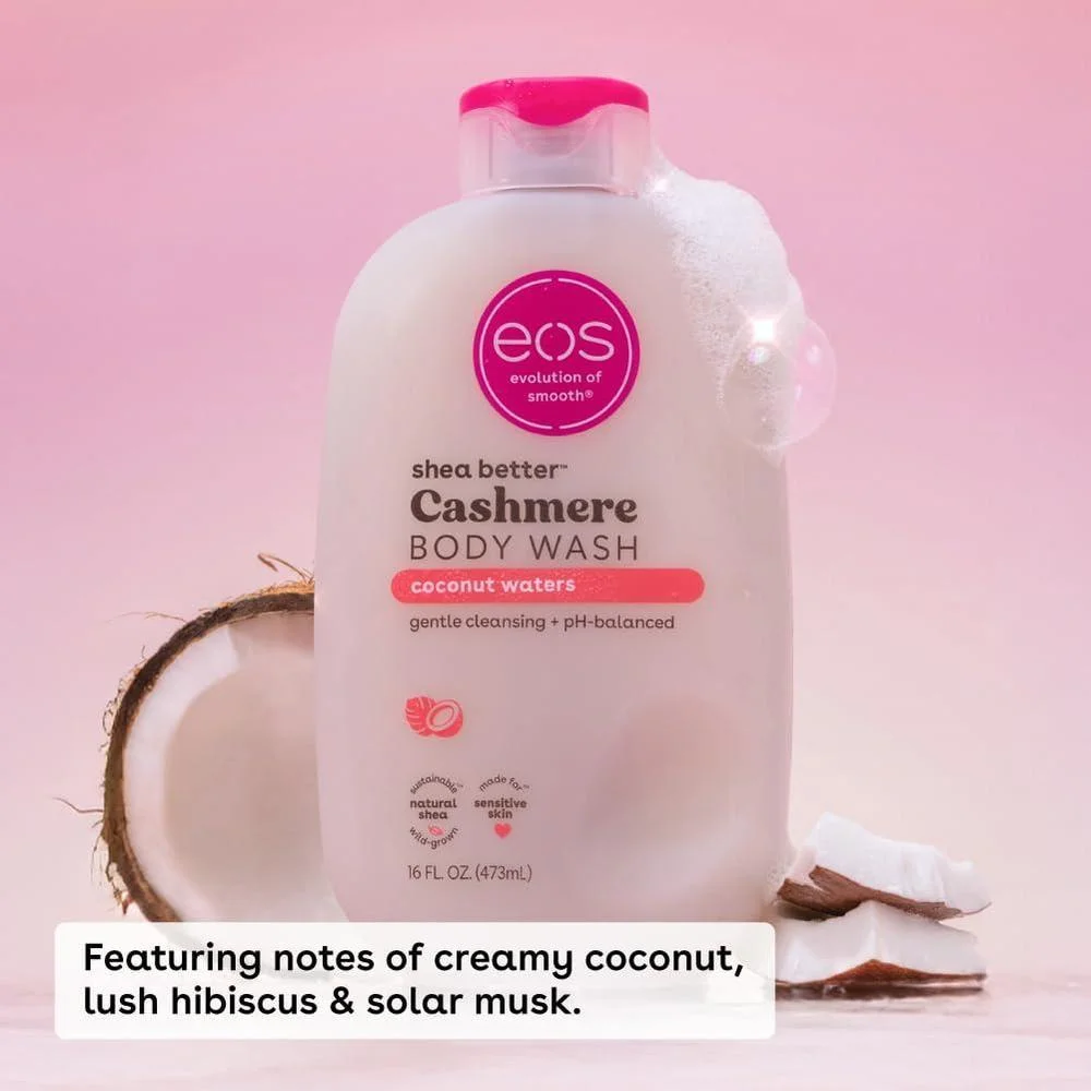 Eos Shea Better Cashmere Gel de Baño, Fórmula Cremosa, 473 ml