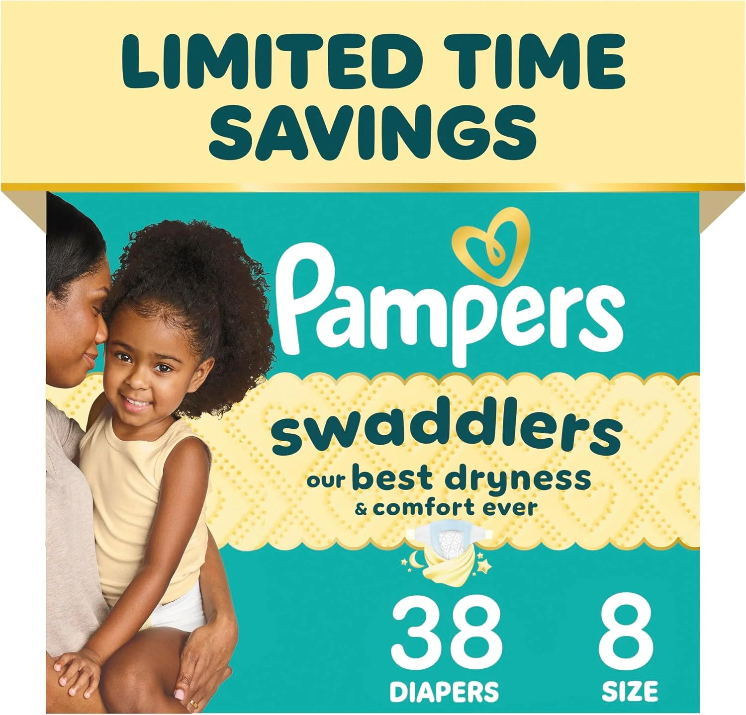 Pañales Pampers Swaddlers Talla 8 (30+ lbs) 38 unidades