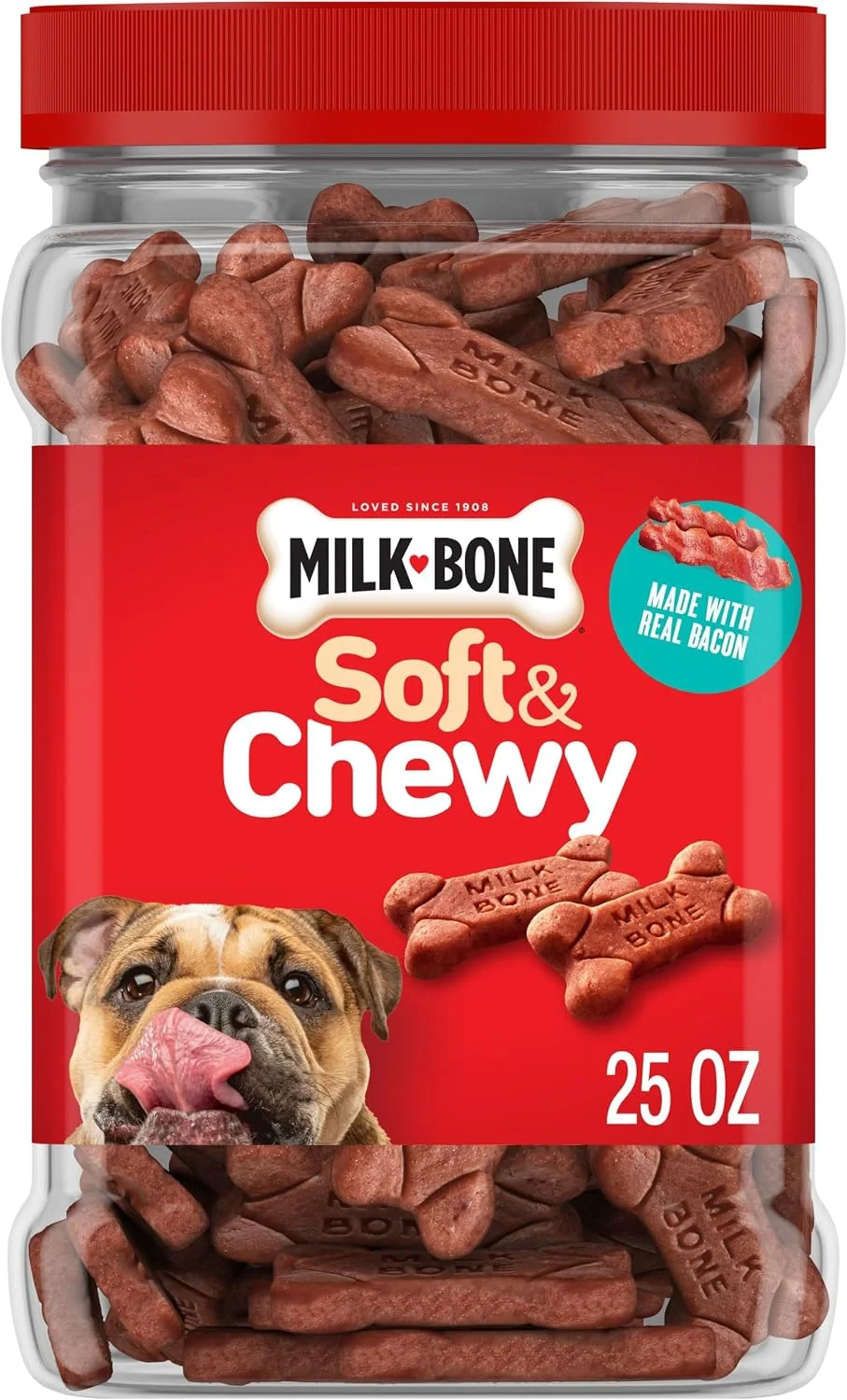 Snacks para perros Milk-Bone Soft & Chewy con sabor a tocino 25 oz